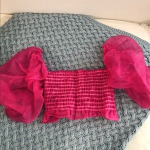 Pink Chiffon Puff Sleeve Top